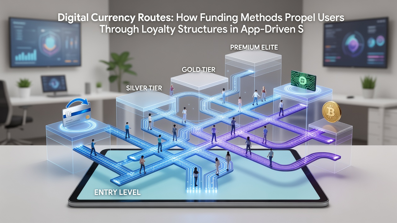 User journey map showing funding methods advancing loyalty levels in slot, table, and betting applications