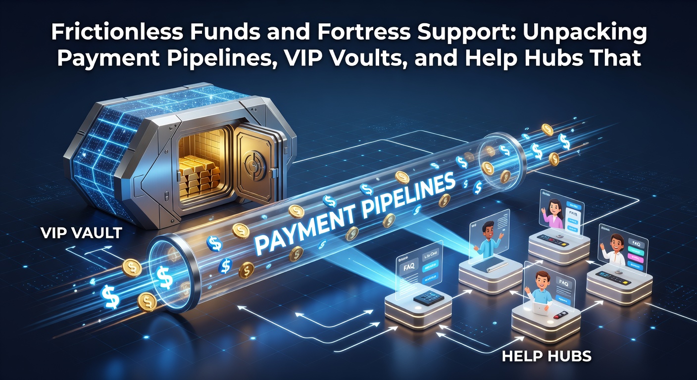 VIP vault interface displaying exclusive bonuses, secure payment options, and 24/7 support chat for casino gaming