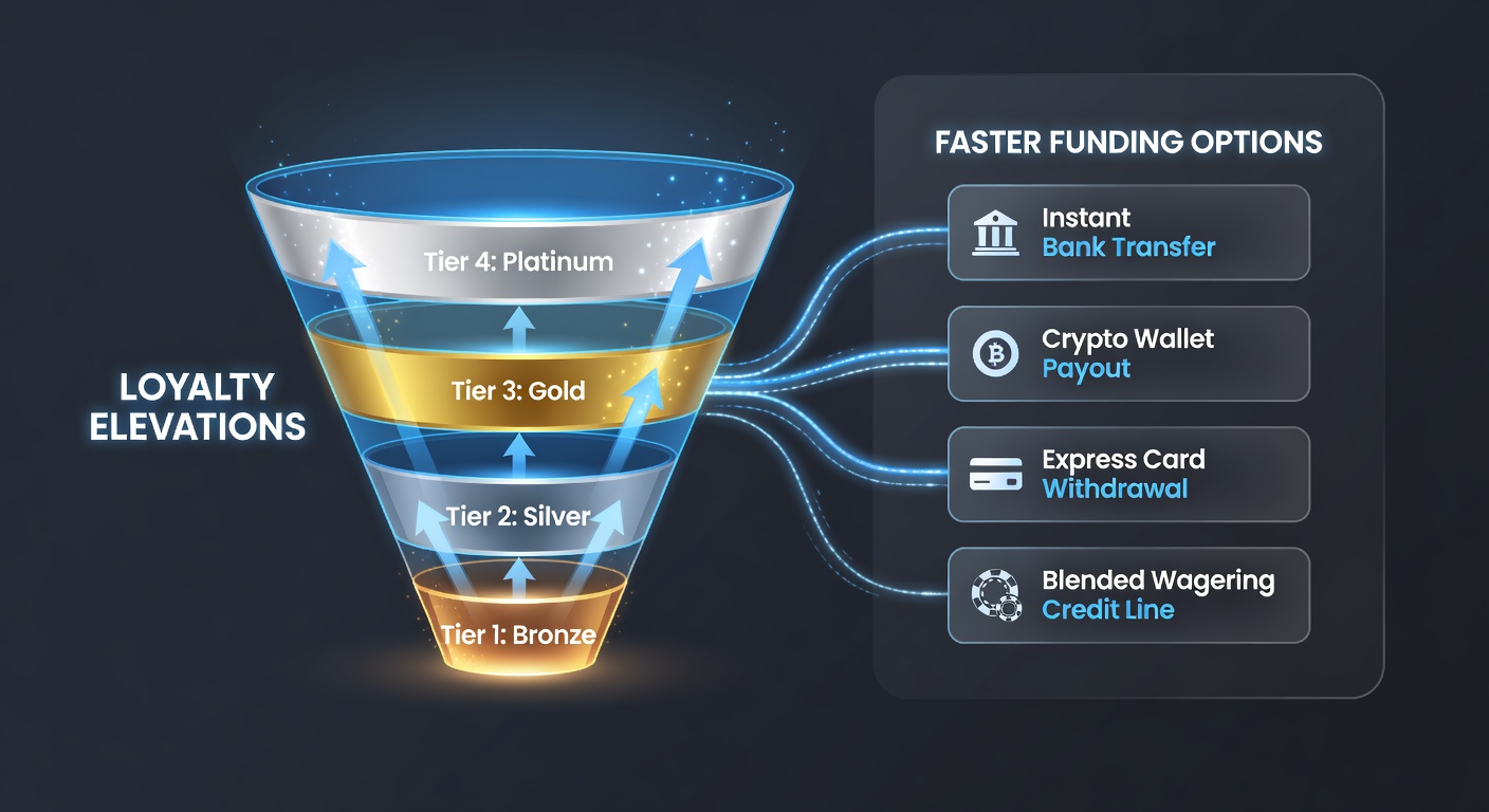 Diagram of payment flow acceleration for elevated loyalty members across multiple game types