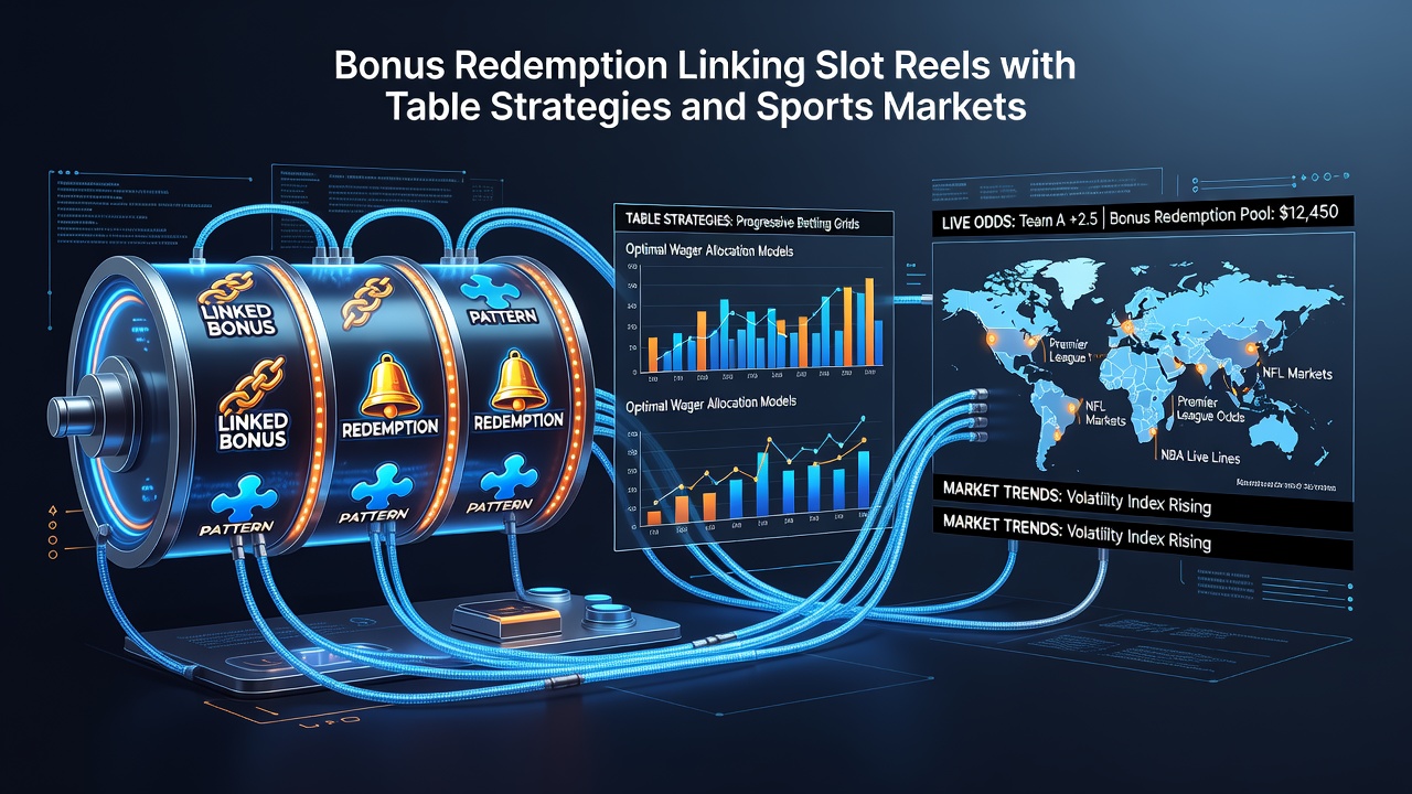 Detailed chart displaying statistical patterns of bonus redemption across slots, tables, and sports betting categories